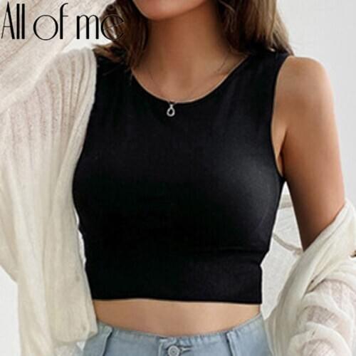 Tank Crop Tops for Girls Female Camisole Fashion Solid Color Lounge Underwear for Women Lingerie Femme Push Up BodyShaper