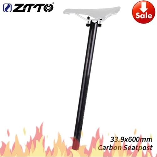 ZTTO Ultralight Bicycle SeatPost 33.9 600mm Folding Bike Seat Post Carbon Fiber 33.9mm Tube bike parts