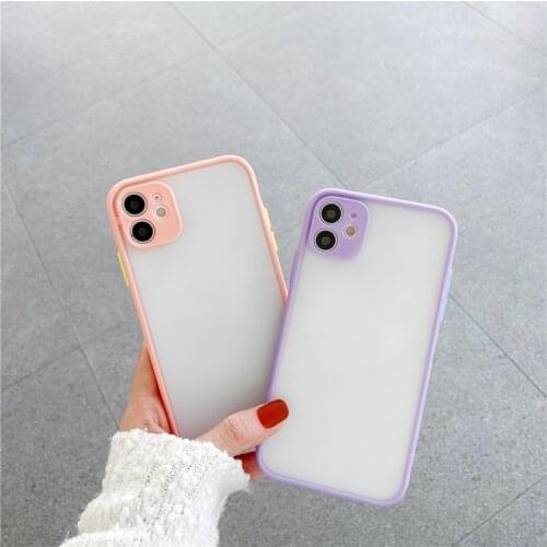 ZUIDID Camera Protection Bumper Phone Case For iPhone 11 Pro Max 12 XR XS SE20 X 8 7 6Plus Shockproof Matte Cover Clear Hard Bag