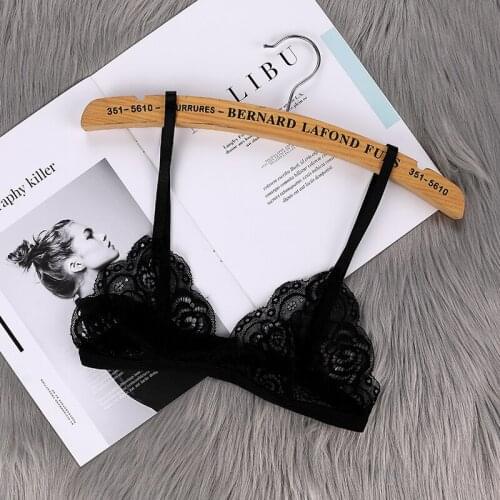 Women Ultra Thin Sexy Lace Bras Without Chest Pad Fashion Sexy Lace Transparent Bralette Push Up Bra Cutout Back Buckle Tube Top