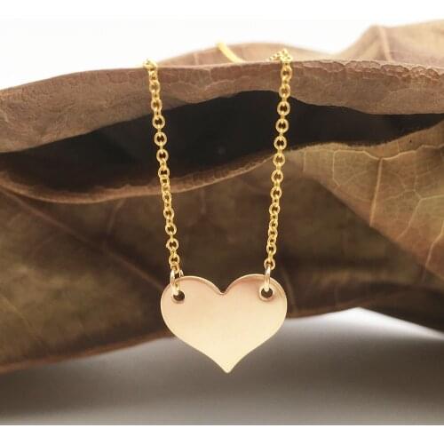 Gold Filled Love Pendant Heart-shaped Necklaces Vintage Charm Jewelry Choker Kolye Collier Femme Boho Necklace for Women