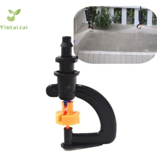 100PCS Automatic Irrigation Sprayer With 1/4" Barb Garden Micro Irrigation Sprinkler Greenhouse Rotating Nozzle