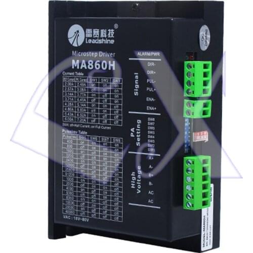 Leadshine MA860H 2 Phase Stepper Drive with 50-110VDC or 36-80VAC Voltage and 2.4-7.2A Current Pure Sinusoidal Current Control