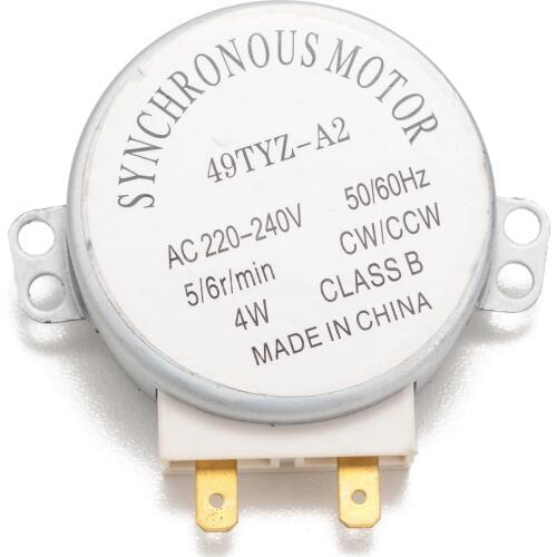 4 RPM Speed Synchronous Motor 49TYZ-A2 AC 220-240V CW/CCW 4W for Microwave Oven Warm Air Blower Electric Heater Metal Motor