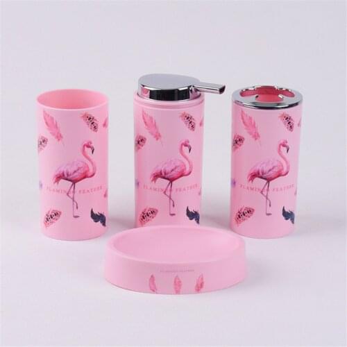 6pcs Bath Set-Tumbler,Lotion,Soap Dish,Toilet Brush,Trash Can, Toothbrush Holder