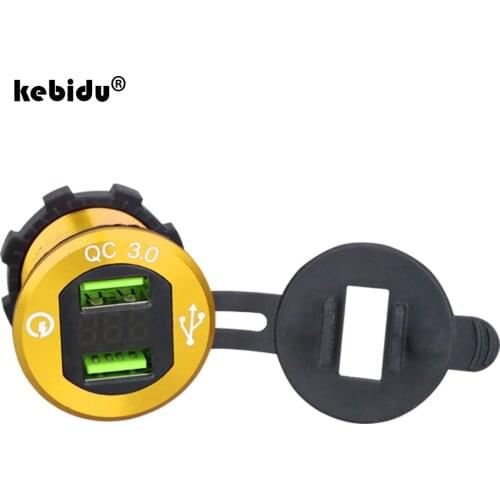 Dual USB Charger 2 Ports Power Socket 5V 1.5A Cigarette Lighter LED QC3.0 Fast Car Charger USB Vehicle DC12V-24V Waterproof