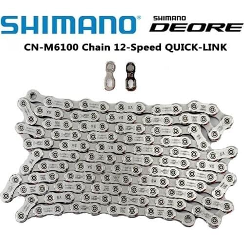 2020 NEW Shimano DEORE CN-M6100 Chain 12-Speed Mountain Bike Bicycle 124L Chain 12 Speed Chain Bicycle Parts QUICK-LINK O