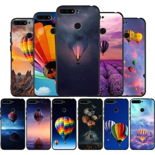 Hot Air Balloon Black TPU Silicone Soft Phone Case For Honor 8X 9 8 10 20 30 Lite Pro MATE 9 10 20 30 Pro Lite