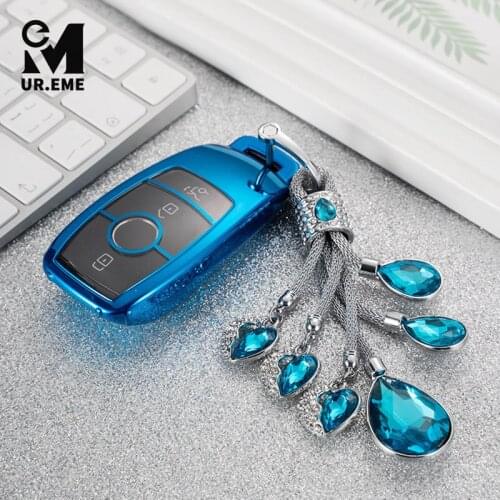 TPU Car Key Case Cover Keychain for 2017-2019 Mercedes Benz W205 W213 CLS W222 W177 Interior Accessories