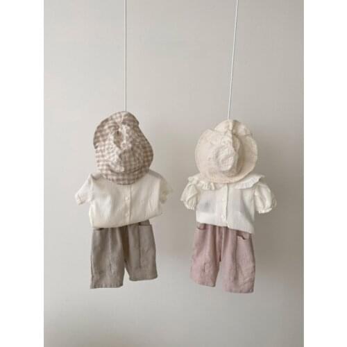 Kids Summer Clothes Brother and Sister Clothing Sets Tops and Shorts Boys Girls Plaid Outfits Baby Solid Tee and Dot Shorts