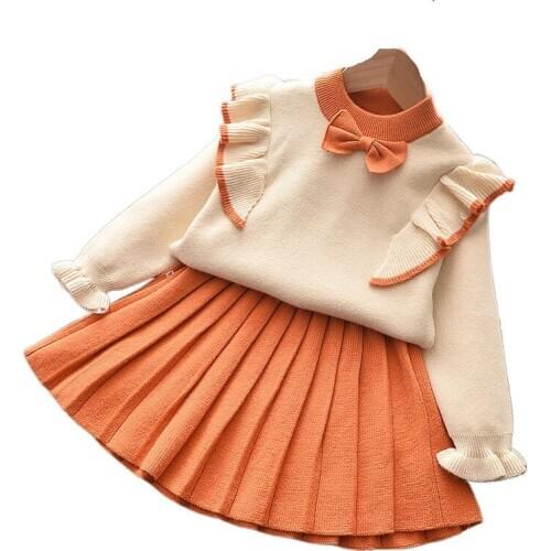 Childrens Clothing Girls Suits Autumn Fashion Spring and Autumn Wool Coats and Skirts Boutique Childrens Clothing Suits