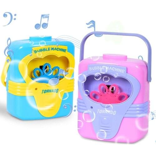 Children Portable Automatic Music Bubble Blower Machine Blowing Bubble Maker Kids Outdoor Play Toys Summer Bubble Machine Toys