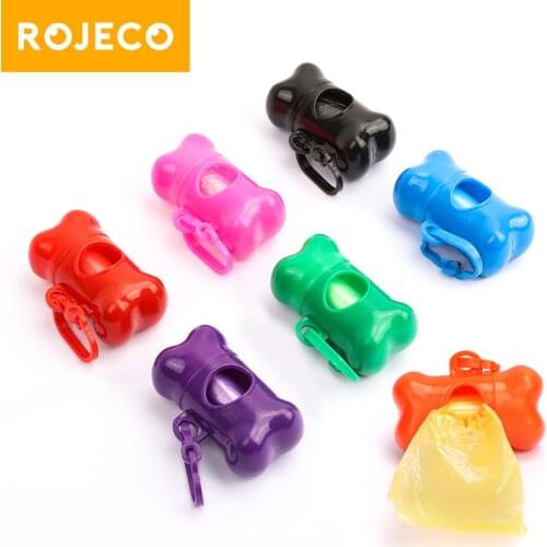 ROJECO Dog Poop Bag Dispenser For Pet Dogs Cleaning Waste Bag Holder Biodegradable Pet Cat Dog Pooper Scooper Bags Carrier Case