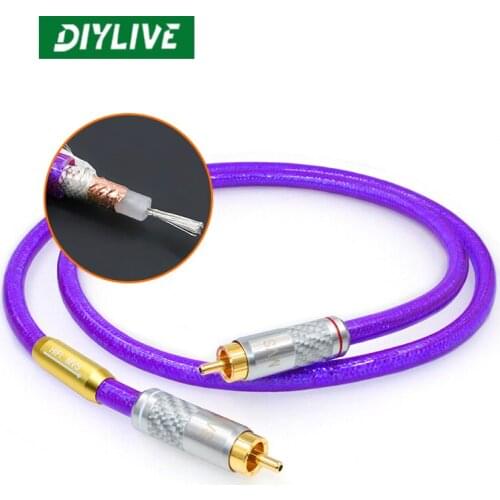 DIYLIVE M850-J Hifi MVS single crystal silver plated silver strip shielded 75 ohm HIFI audio coaxial signal line