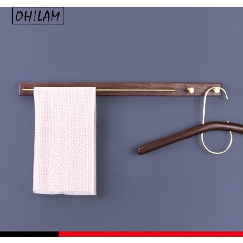 Home Wall Mounted Towel Rack Towel Holder Storage Towel Bar Organizer With Hooks Rail For Coat Scarf Bag Towel Key Cap Cup Hat