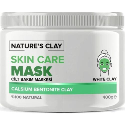 Natures Clay Skin Care Mask Natural Whıte Clay Bentonite Detox Peeling 400 gr