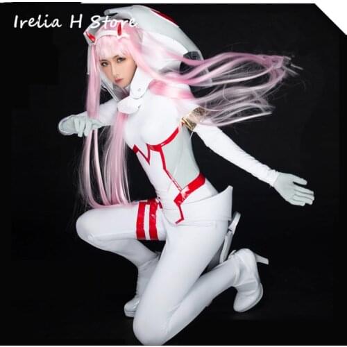02 DARLING in the FRANXX Anime Cosplay White Zero Two cosplay costume Console driving suit jumpsuit Full Set White one