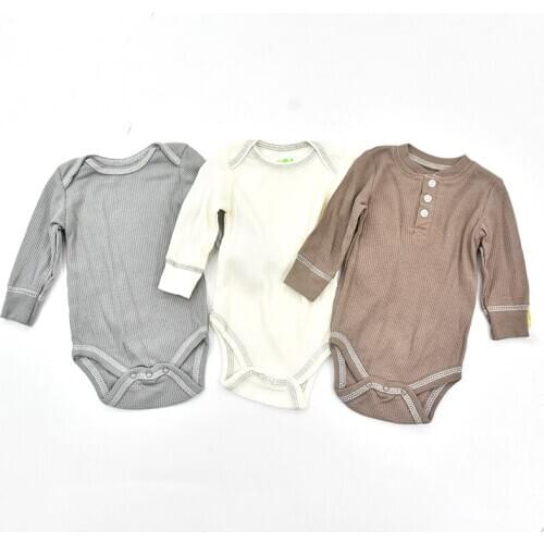 3 Pieces/Lot baby Boys Bodysuits Long Sleeve Spring Autumn Solid Baby Girl Clothes Cotton Babies Jumpsuit Newborn Clothing