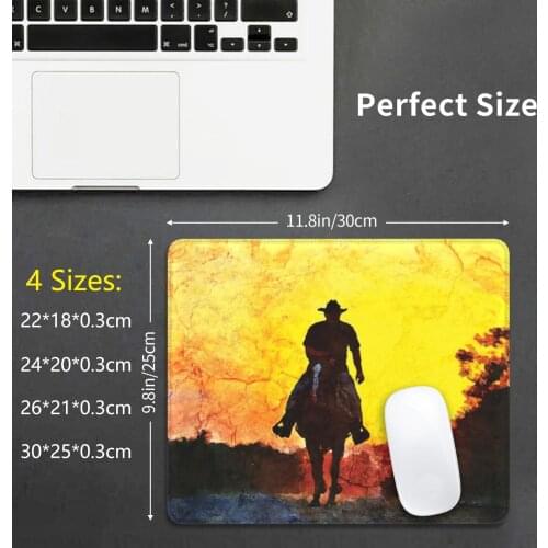 Sunset Cowboy Mouse Pad DIY Print Sunset Cowboy Horse Desert Sky