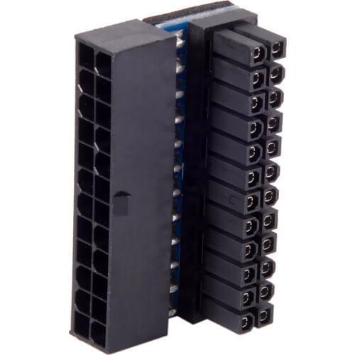 CYSM ATX 24Pin Female to 24pin Male 90 Degree Power Adapter Mainboard Motherboard for Desktops PC Supply