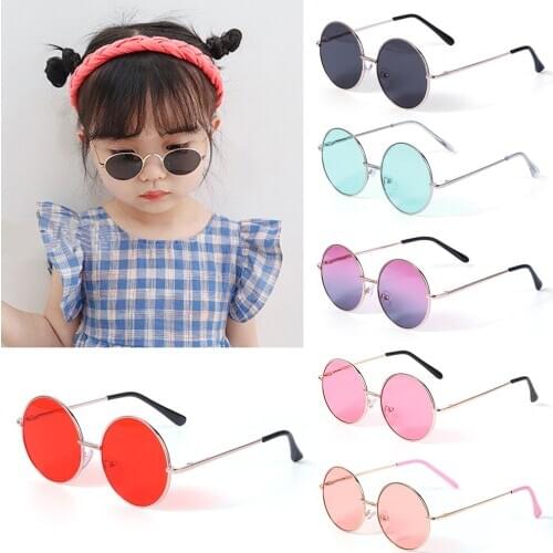 2020 New Sunglasses for Kids Fashion Retro Round Frame Sun Glasses Boys Girls Wild British Style Sunglasses Children Accessories