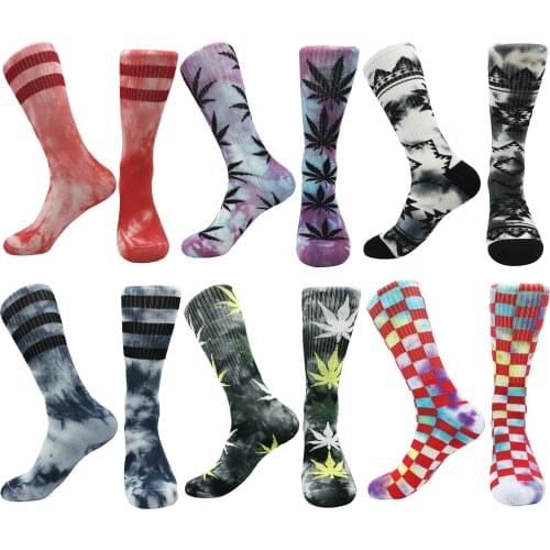 2021 new cotton mens socks creative tie-dye fun party street stockings personality style student socks