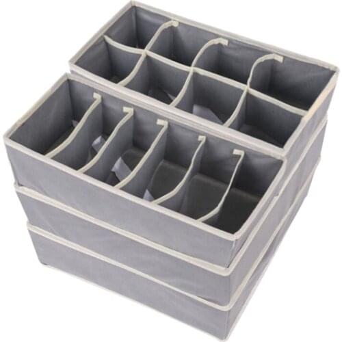 2021 The New 4 Pcs Set Underwear Bra Organizer Storage Box Beige Drawer Closet Organizers Boxes For Underwear Scarfs Socks Bra
