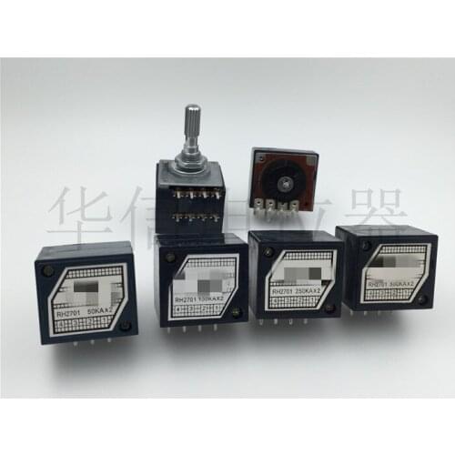 1pcs 27-type double potentiometer RH2701 handle 25MM A50K A100K A250K A500K adjustable resistor