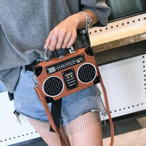 Luxury Handbags Radio Box Designer Womens Bags PU Leather Ladies Fashion Shoulder Purse Women Top Handle Bag 2021 New Summer