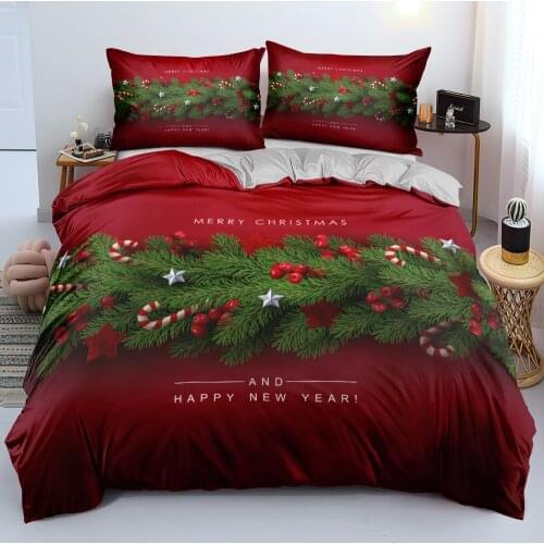XMAS Bedding sets Black Red Duvet cover set Quilt case Pillowcase 230x230 King Queen Single Twin Merry Christmas Tree Bed Linens
