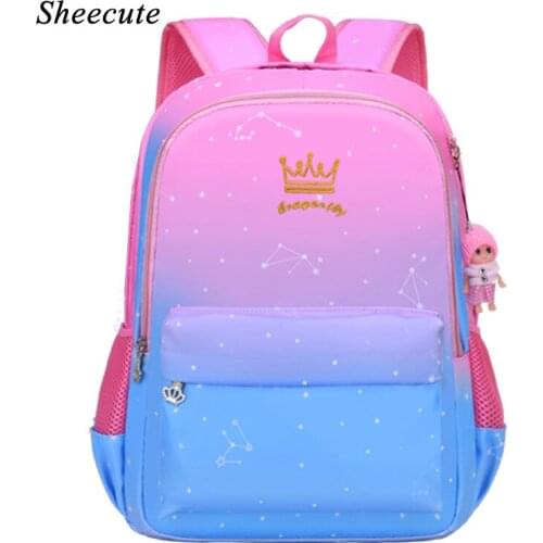 Girls School Bags Print Backpack Cute Cartoon Student Bookbag Children School Bags Waterproof Nylon Kids Backpack Travel Bags