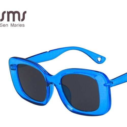 Rectangle Sunglasses Women Vintage Retro Square Frame White Mens Sun Glasses Female Black Hip Hop Clear Glasses Punk UV400