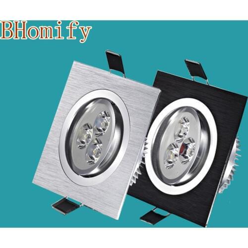 LED Down Light Square 9W Led Downlight dimmable Recessed Led Ceiling Spot Light Lamp AC110/220VAC85-265V +Driver Indoor lighting