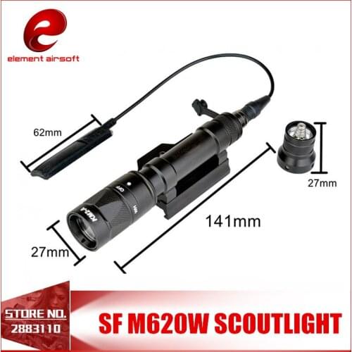Element Airsoft Tactical Flashlight Surefir M620W LED 200 Lumens Hunting Lamp Military Strobe Weapon Light Torch EX378