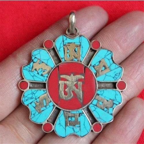TBP144 Tibetan Mantras OM Amulet Pendant Tibet jewelry OM MANI PADME HUM