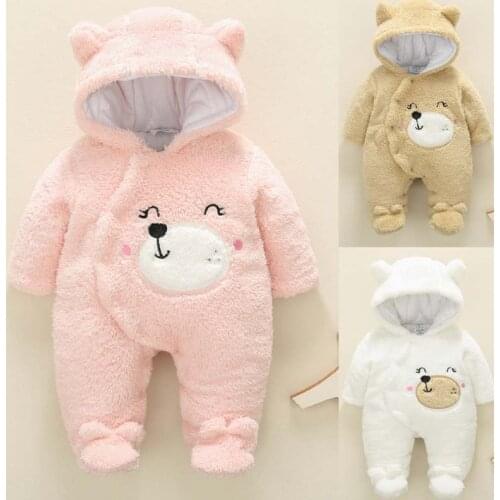 2021 spring baby one-piece thickened Shu cotton velvet super soft romper for newborn 3 winter baby clothes infant girl clothes