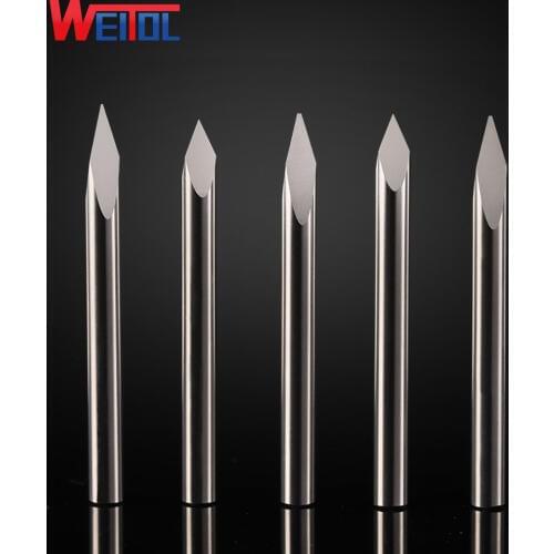 Weitol N 10 pcs degree 30 4 mm Carbide Carving Cutters CNC Router Tools Precise Flat Bottom Engraving Bits