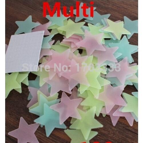 200pack=20000pcs Home Wall Glow In The Dark Star Stickers Decal Baby Kids Gift Nursery Room DHL Fedex Free Shipping