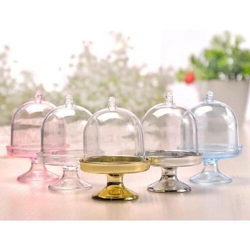 24Pcs Western Creative Candy Packaging Box Tray Shape Plastic Box with Hand Gift Transparent Candy Box