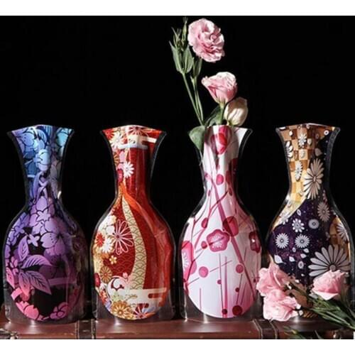 300pcs Plastic PVC Foldable Unbreakable Flower Vase Creative Household Novelty Items Home & Office Decorative Product SL4128