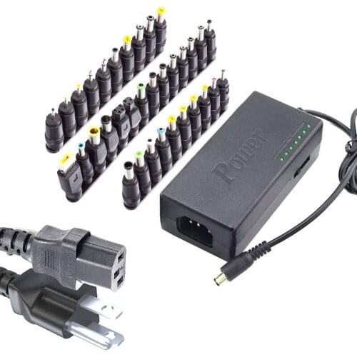 34Pcs Universal Power Adapter 96W 12V To 24V Adjustable Portable Charger For Dell Toshiba Hp Asus Acer Laptops Us-Plug