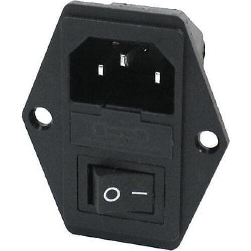 4 Pin Switch C14 Inlet Module Plug Fuse Switch Male Power Socket IEC320