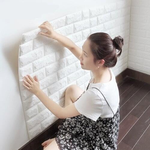 5/10PCS 3D Wall diy Stickers oil proof Easy self-adhesive design Foam Waterproof Covering for bathroom bedroon TV Decoration