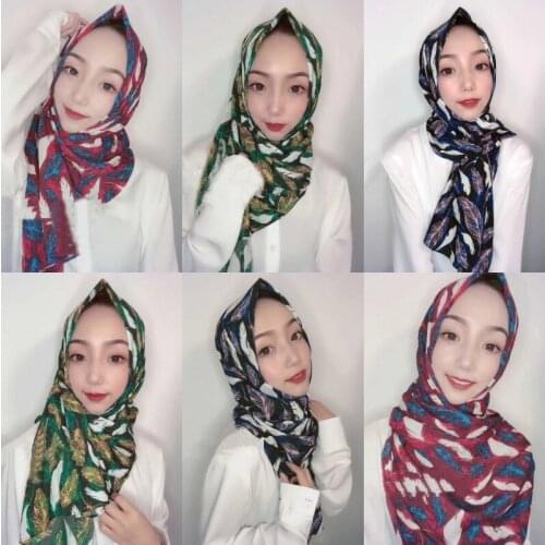 African Women Soft Printed Scarves Muslim Fashion Wrap Headscarf Arab Turban Indian Female Hijab Headwear Beach Shawls American
