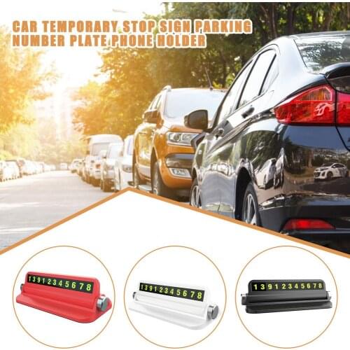 Car Temporary Stop Sign Parking Number Plate Phone Holder