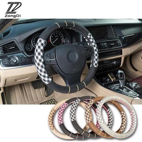 38cm Flax Car Styling Steering Wheel Cover For Volkswagen BMW E46 E39 Mini Cooper Audi A4 B6 B8 A5 Ford Focus 2 3 Fiesta
