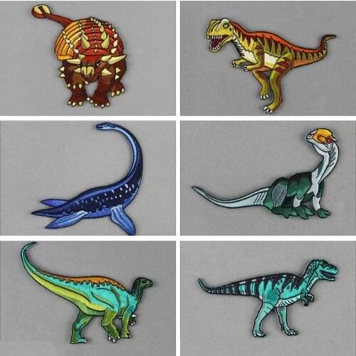 Dinosaur Iron on Embroidered Patches For Clothing Applique Accessories Decor Badge Stripe on Jacket Clothing Fusible Sewing DIY