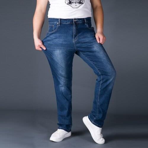 New arrival super Large Men Trousers Autumn Winter Elastic Jeans Full Length Casual Mens fashion plus size 28-38 40 42 44 46 48