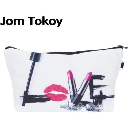 Jom Tokoy Fashion Brand Cosmetic Organizer Bag Heat Transfer Printing Women Travel Makeup Bag Portable Kosmetyczka