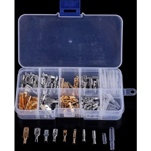150pcs Male And Female Car Spade Connector Splice Crimp Wire Terminals Assortment Kit With Insulating Sleeve For Motorcycle Bike